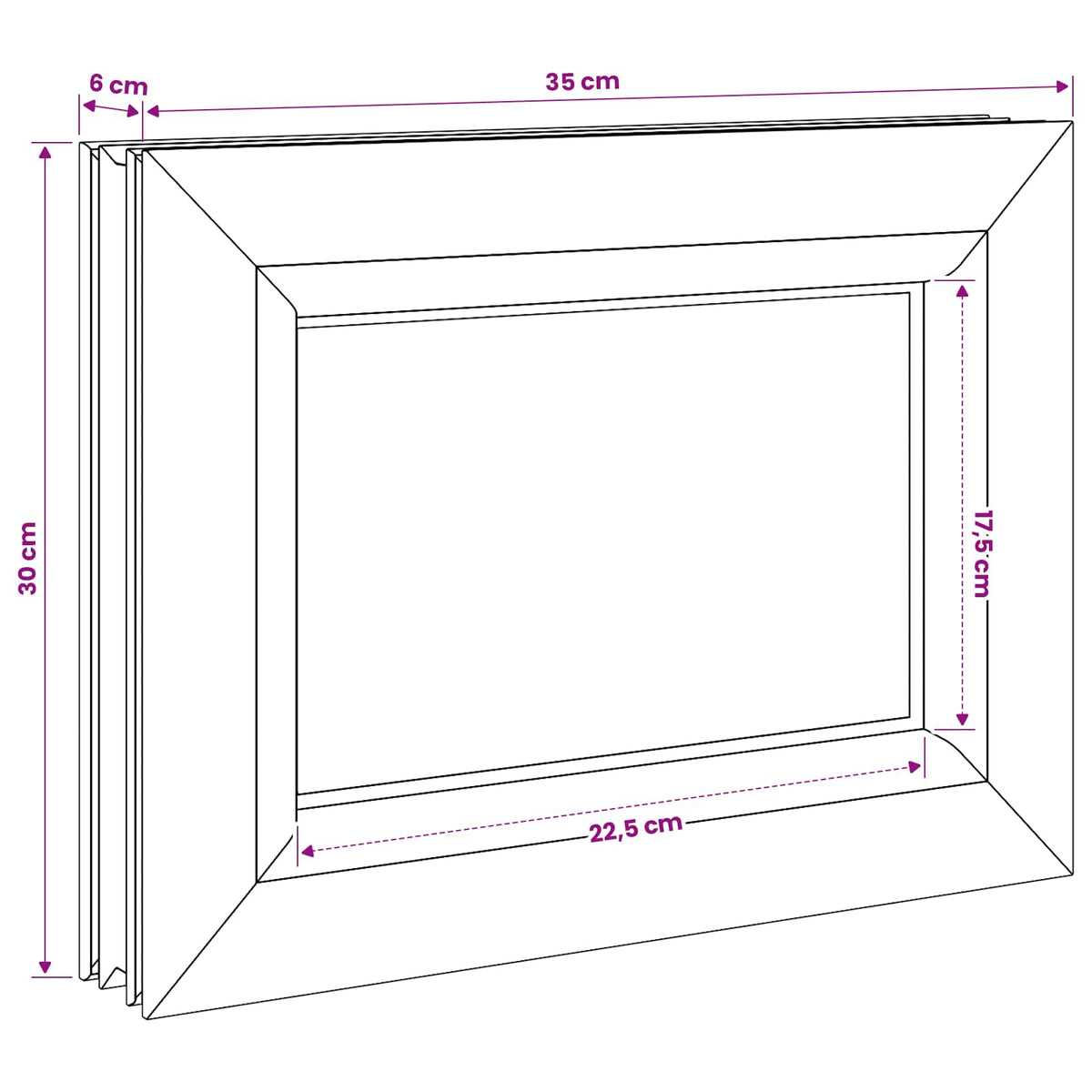 vidaXL Cellar Window Internal Colour White RISOR 35 x 30 cm