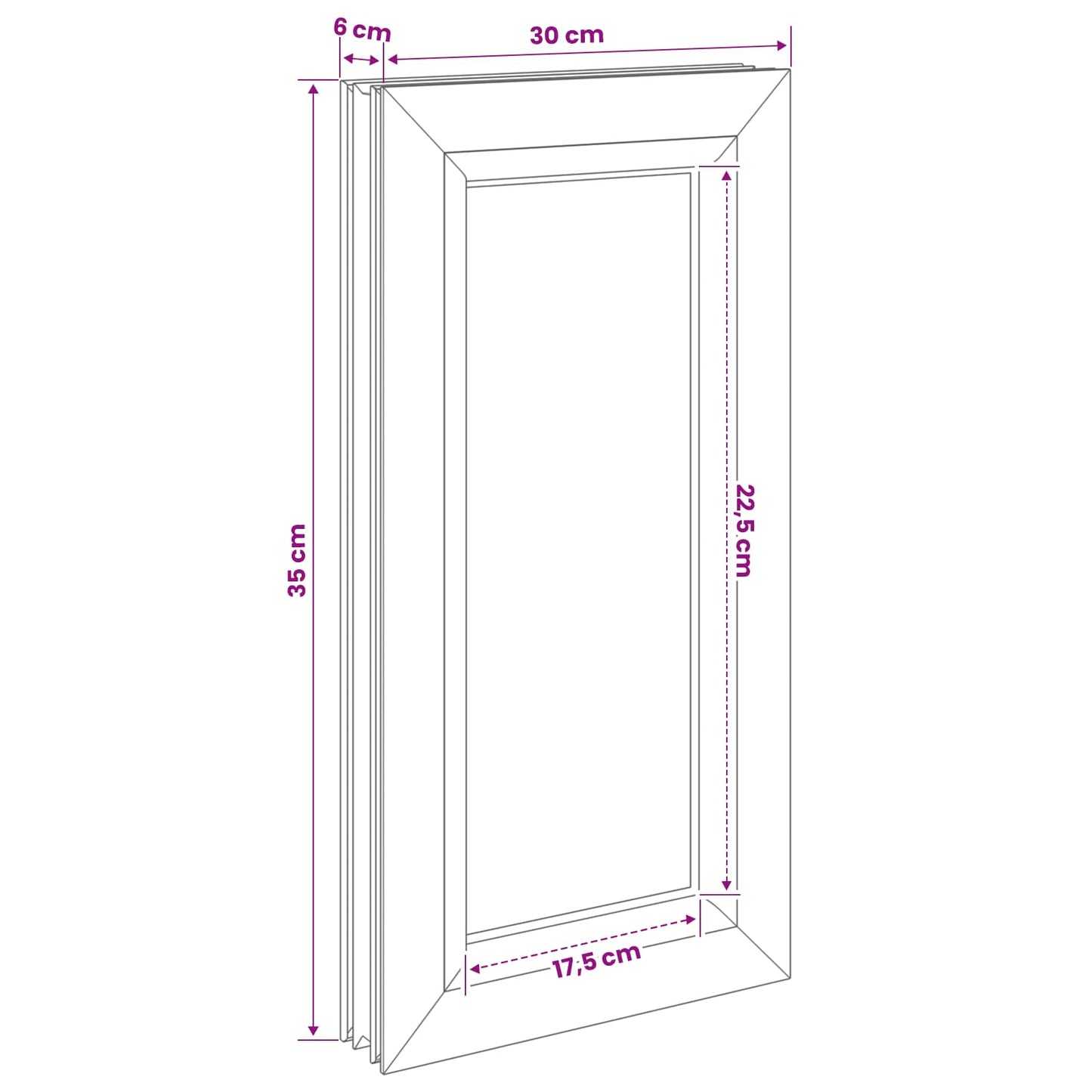 vidaXL Cellar Window Internal Colour White RISOR 30 x 35 cm
