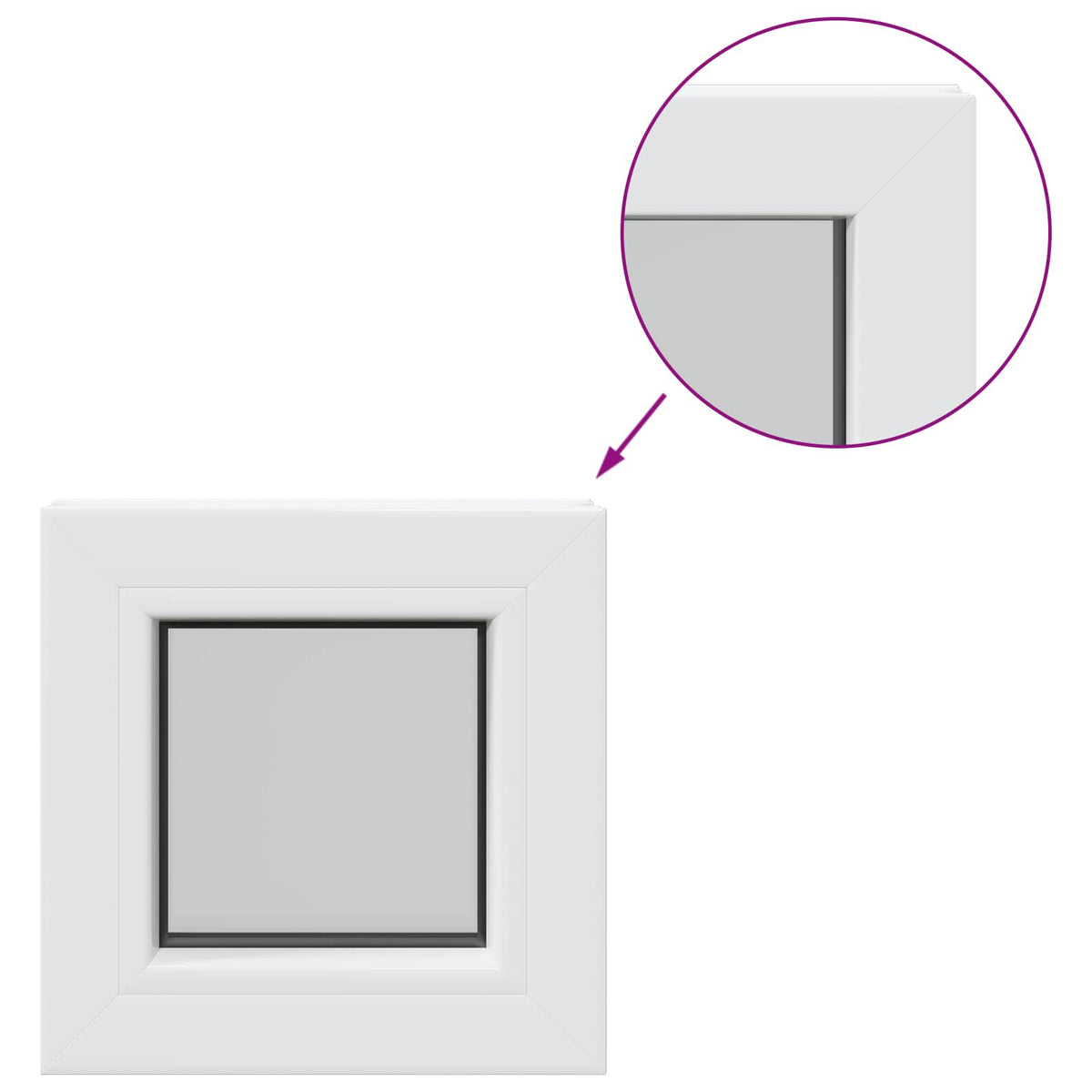 vidaXL Cellar Window Internal Colour White RISOR 35 x 35 cm