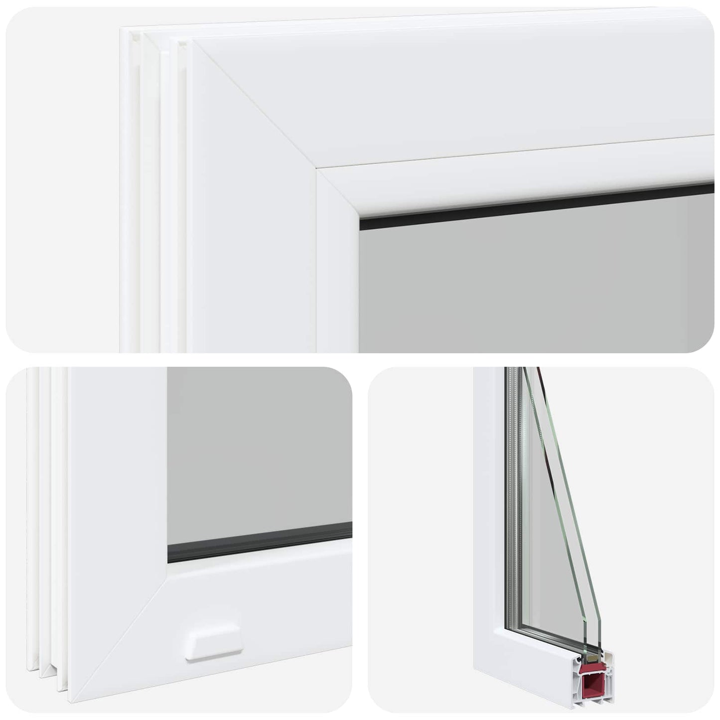 vidaXL Cellar Window Internal Colour White RISOR 30 x 45 cm
