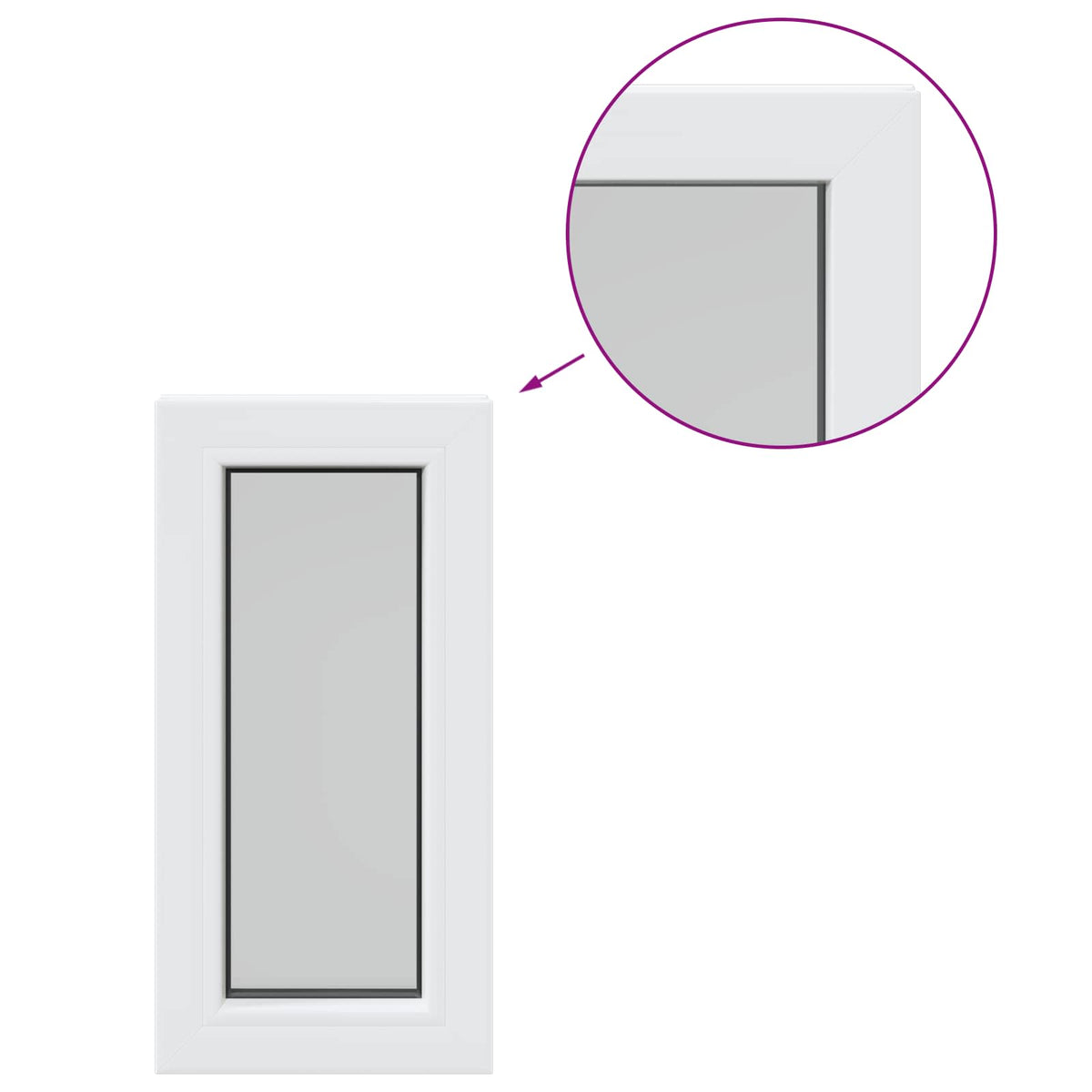 vidaXL Cellar Window Internal Colour White RISOR 30 x 45 cm
