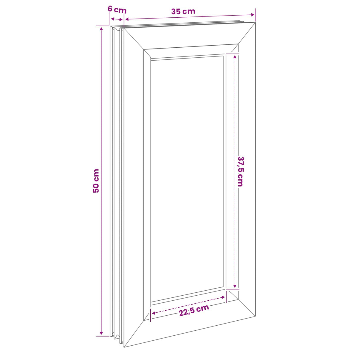 vidaXL Cellar Window Internal Colour White RISOR 35 x 50 cm