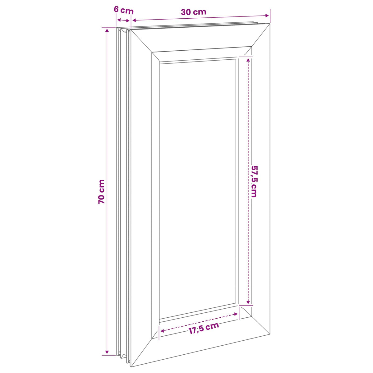 vidaXL Cellar Window Internal Colour White RISOR 30 x 70 cm