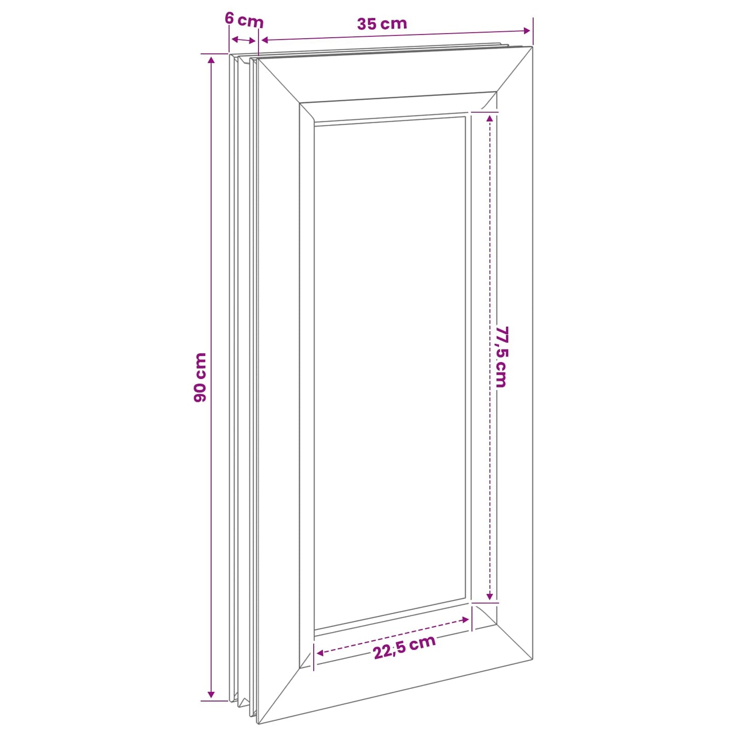 vidaXL Cellar Window Internal Colour White RISOR 35 x 90 cm