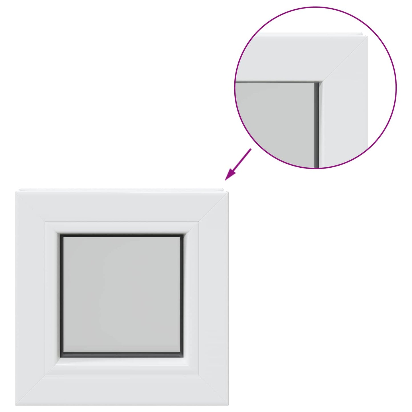 vidaXL Cellar Window Internal Colour White RISOR 30 x 30 cm