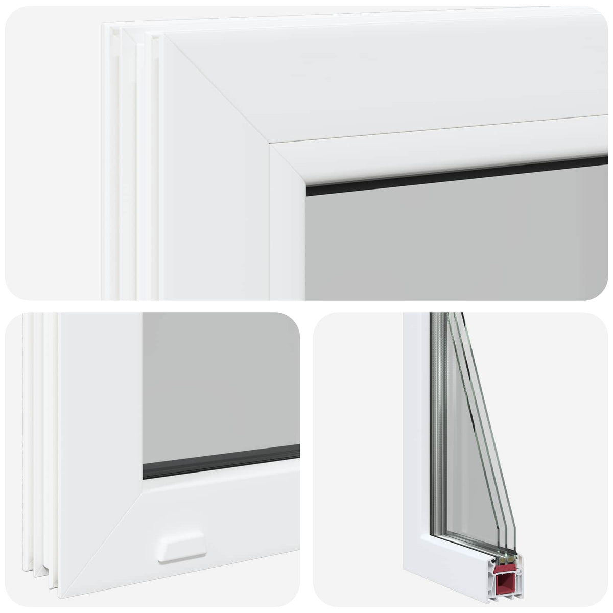 vidaXL Cellar Window Internal Colour White RISOR 35 x 30 cm