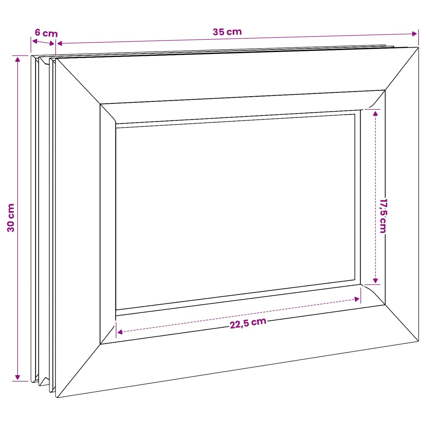 vidaXL Cellar Window Internal Colour White RISOR 35 x 30 cm
