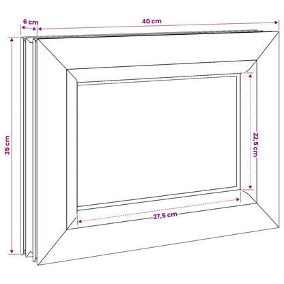 vidaXL Cellar Window Internal Colour White RISOR 40 x 35 cm