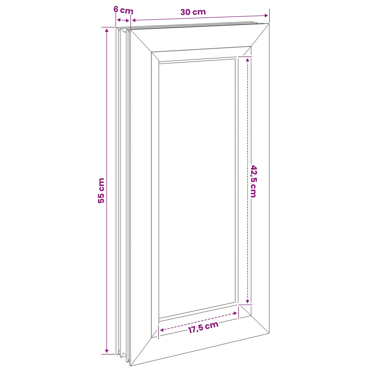 vidaXL Cellar Window Internal Colour White RISOR 30 x 55 cm