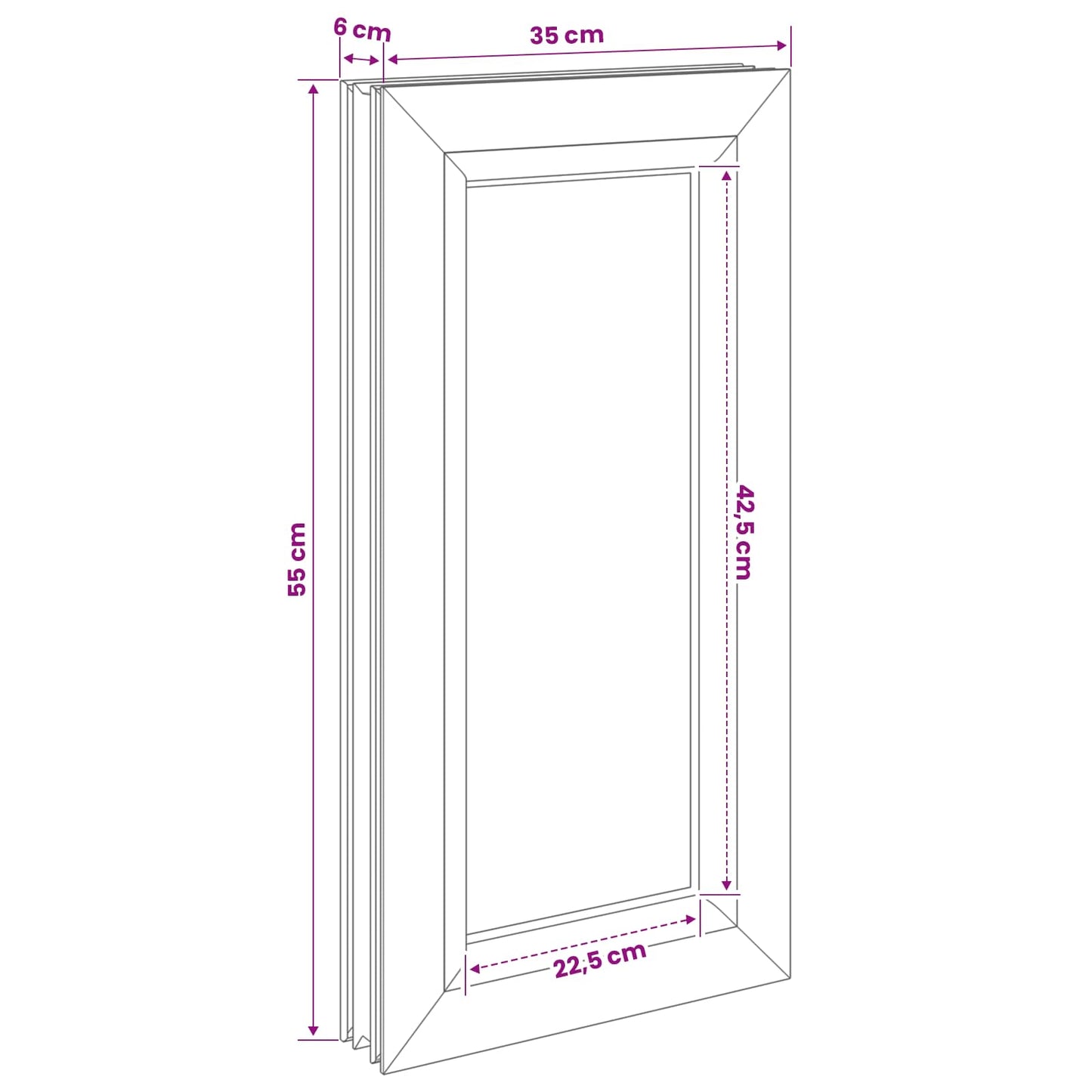 vidaXL Cellar Window Internal Colour White RISOR 35 x 55 cm