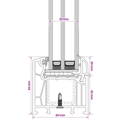 vidaXL Cellar Window Internal Colour White RISOR 30 x 60 cm