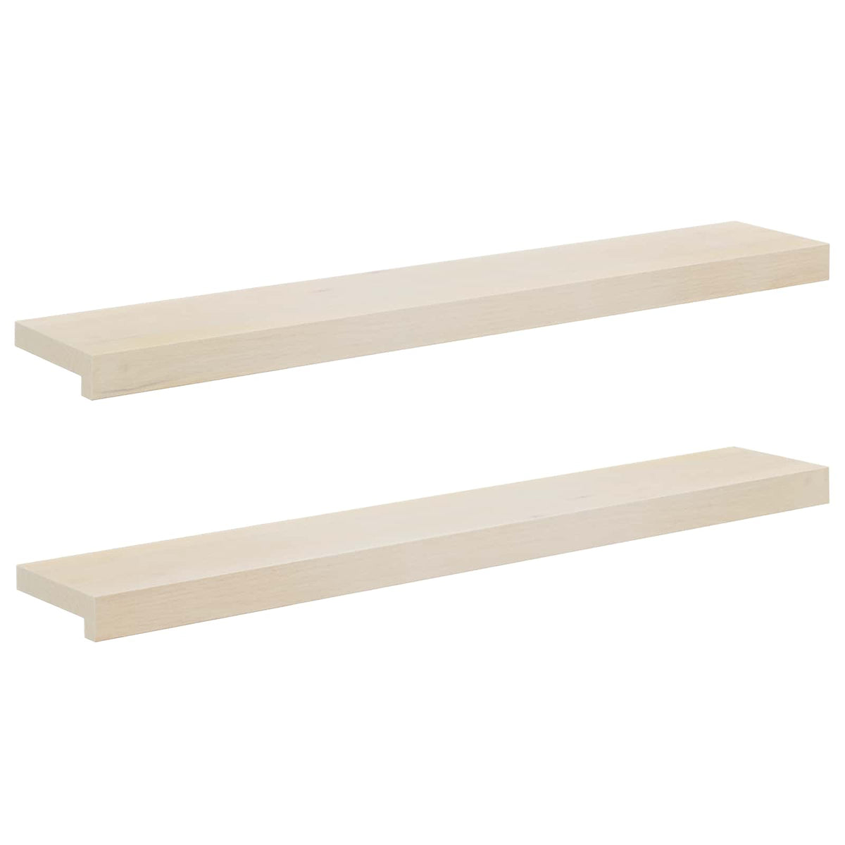 vidaXL Window Sills 2 pcs White 90 x 15 x 2 cm Solid Oak Wood