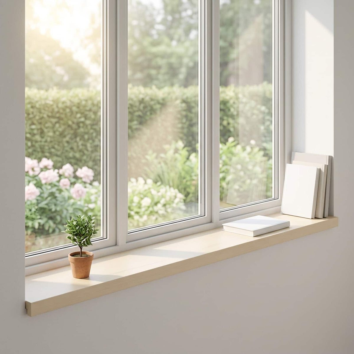 vidaXL Window Sills 2 pcs White 140 x 15 x 2 cm Solid Oak Wood