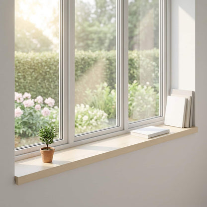 vidaXL Window Sills 2 pcs White 140 x 15 x 2 cm Solid Oak Wood