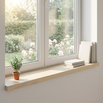 vidaXL Window Sills 2 pcs White 70 x 25 x 2 cm Solid Oak Wood