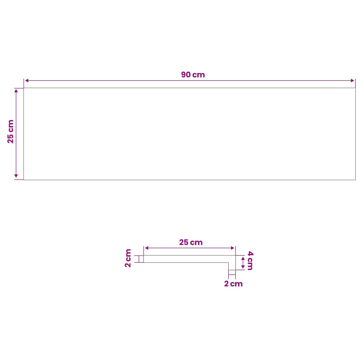 vidaXL Window Sills 2 pcs White 90 x 25 x 2 cm Solid Oak Wood