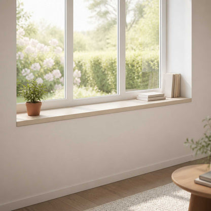 vidaXL Window Sills 2 pcs White 160 x 30 x 2 cm Solid Oak Wood