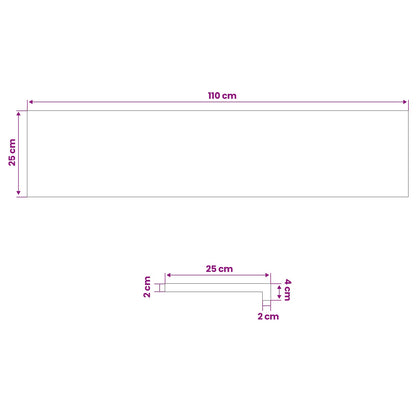 vidaXL Window Sills 2 pcs White 110 x 25 x 2 cm Solid Oak Wood