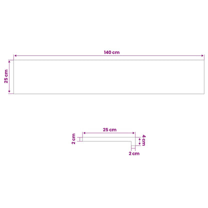 vidaXL Window Sills 2 pcs White 140 x 25 x 2 cm Solid Oak Wood