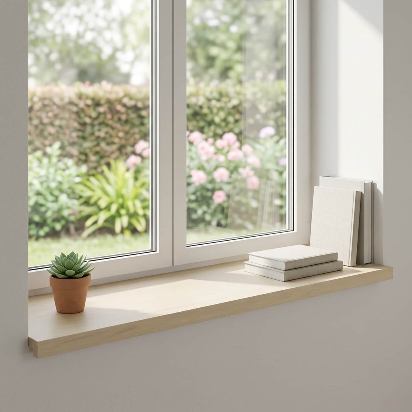 vidaXL Window Sills 2 pcs White 100 x 40 x 2 cm Solid Oak Wood