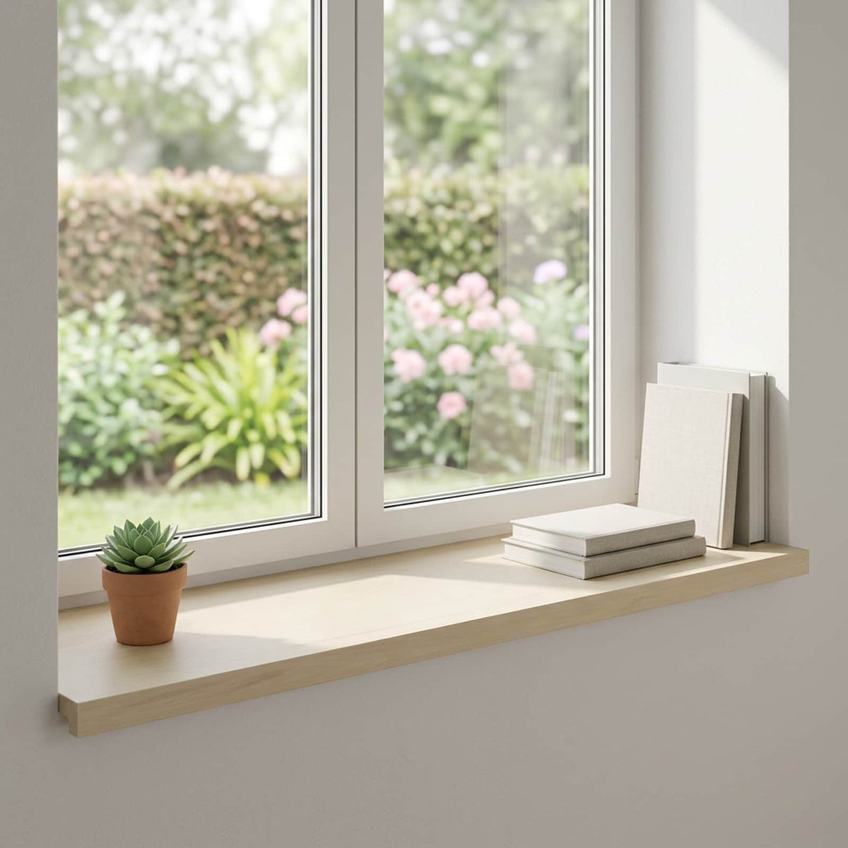 vidaXL Window Sills 2 pcs White 80 x 40 x 2 cm Solid Oak Wood