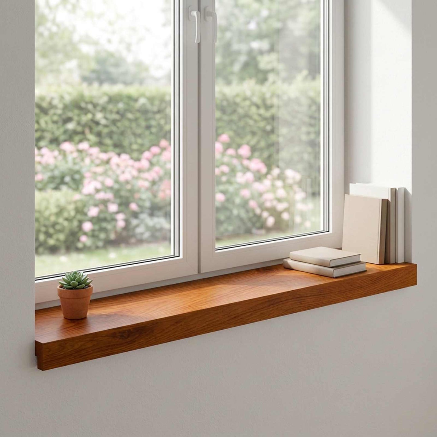 vidaXL Window Sills 2 pcs Brown 80 x 15 x 2 cm Solid Oak Wood
