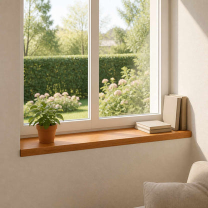vidaXL Window Sills 2 pcs Brown 100 x 30 x 2 cm Solid Oak Wood
