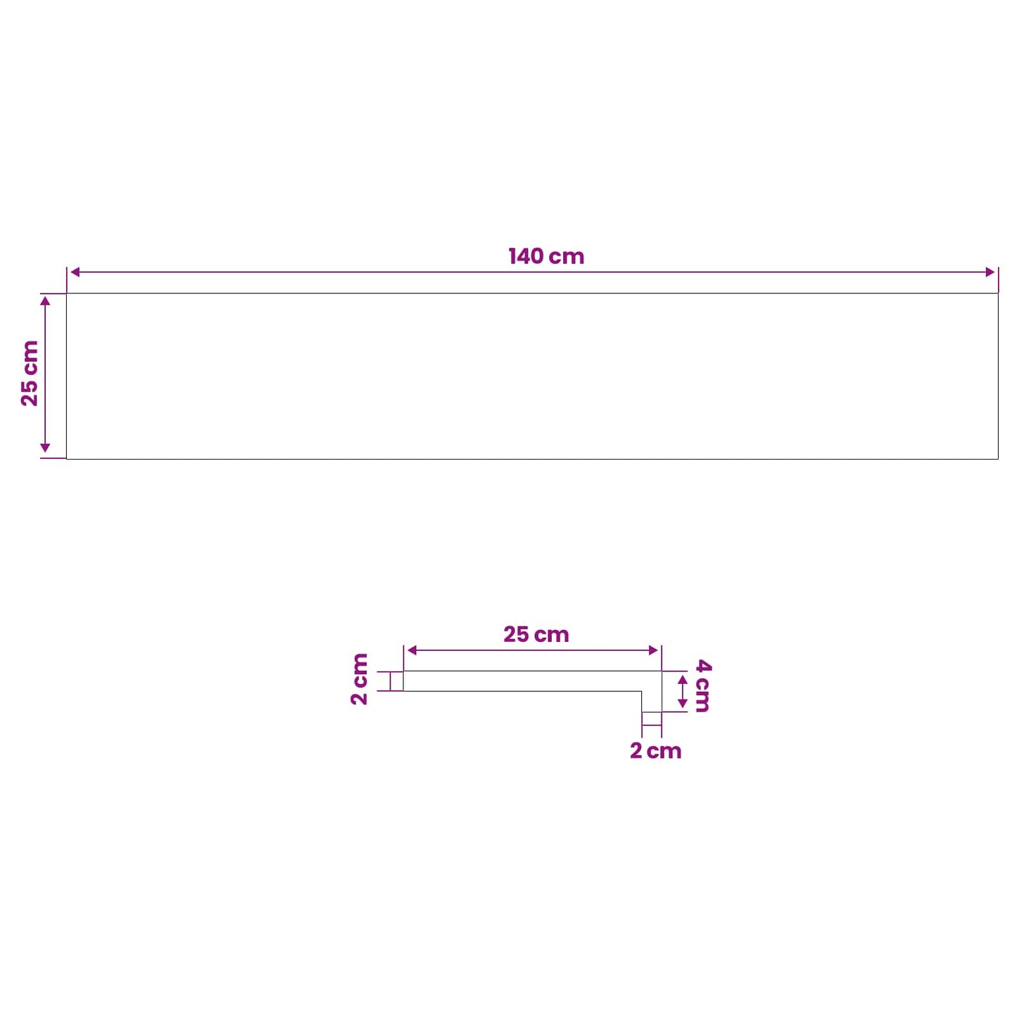 vidaXL Window Sills 2 pcs Brown 140 x 25 x 2 cm Solid Oak Wood