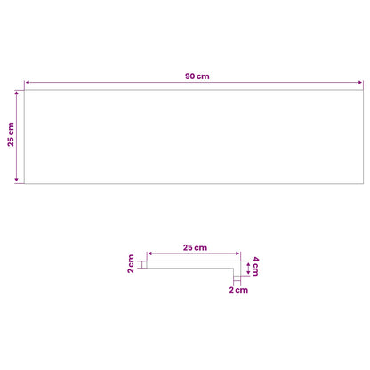 vidaXL Window Sills 2 pcs Dark Brown 90 x 25 x 2 cm Solid Oak Wood