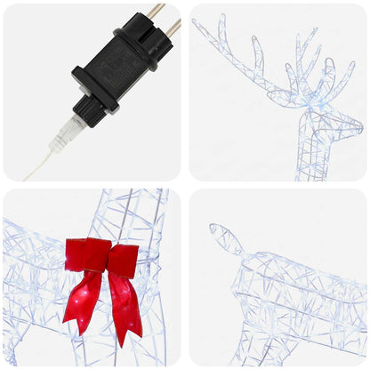 vidaXL Christmas LED Reindeer Family 700 LEDs Cold White