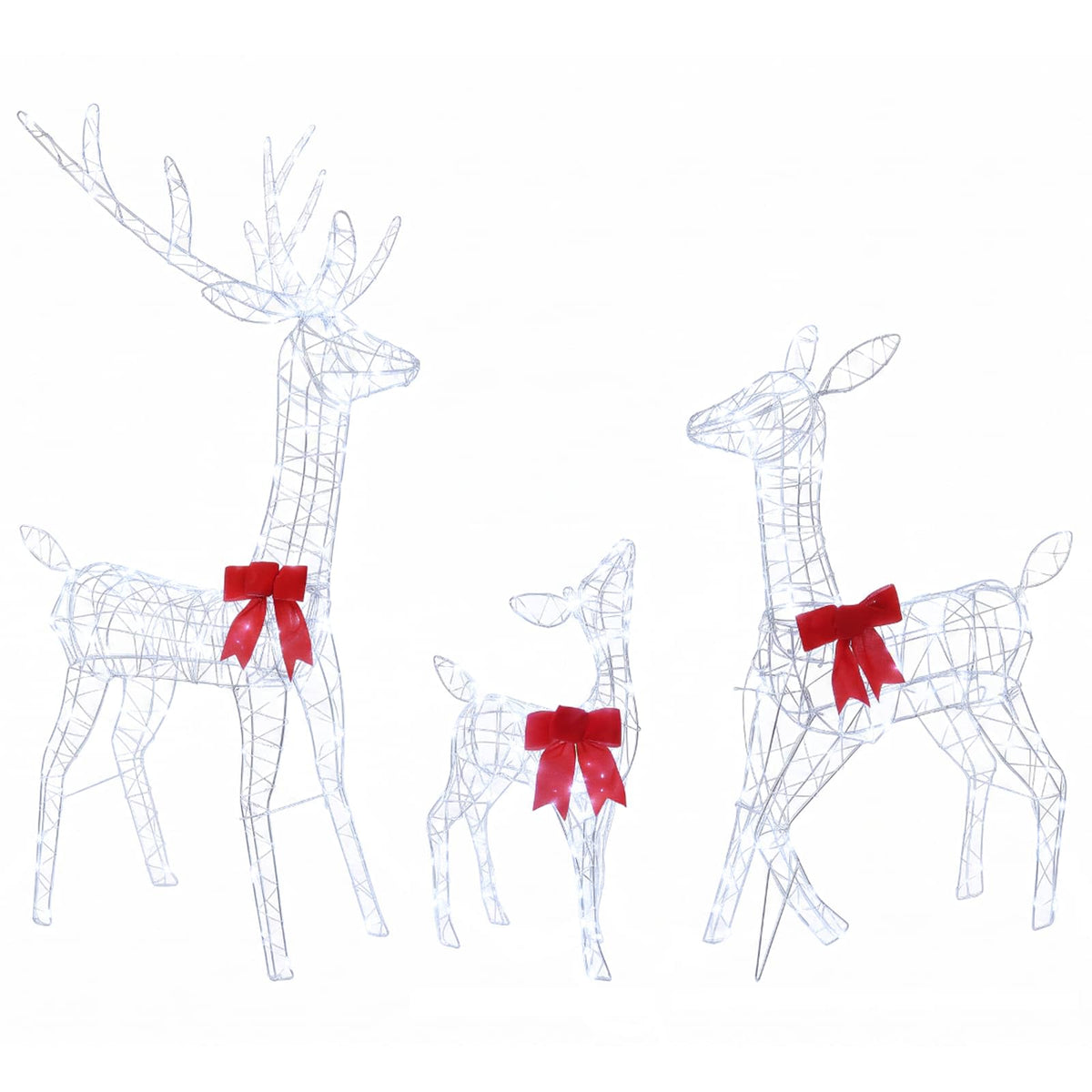 vidaXL Christmas LED Reindeer Family 700 LEDs Cold White
