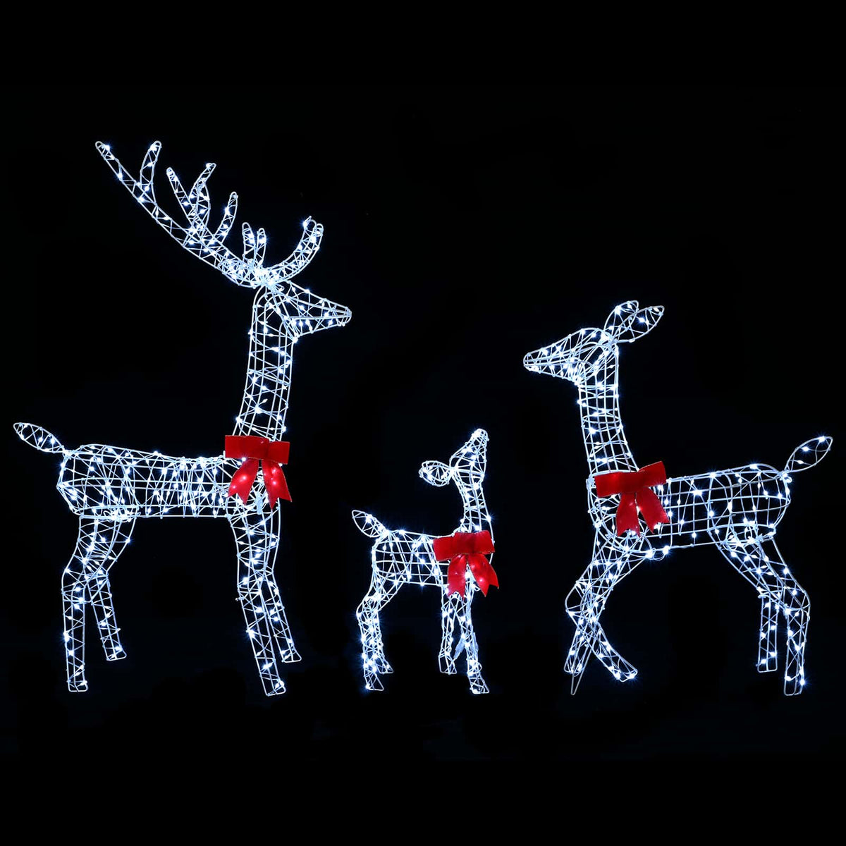 vidaXL Christmas LED Reindeer Family 700 LEDs Cold White