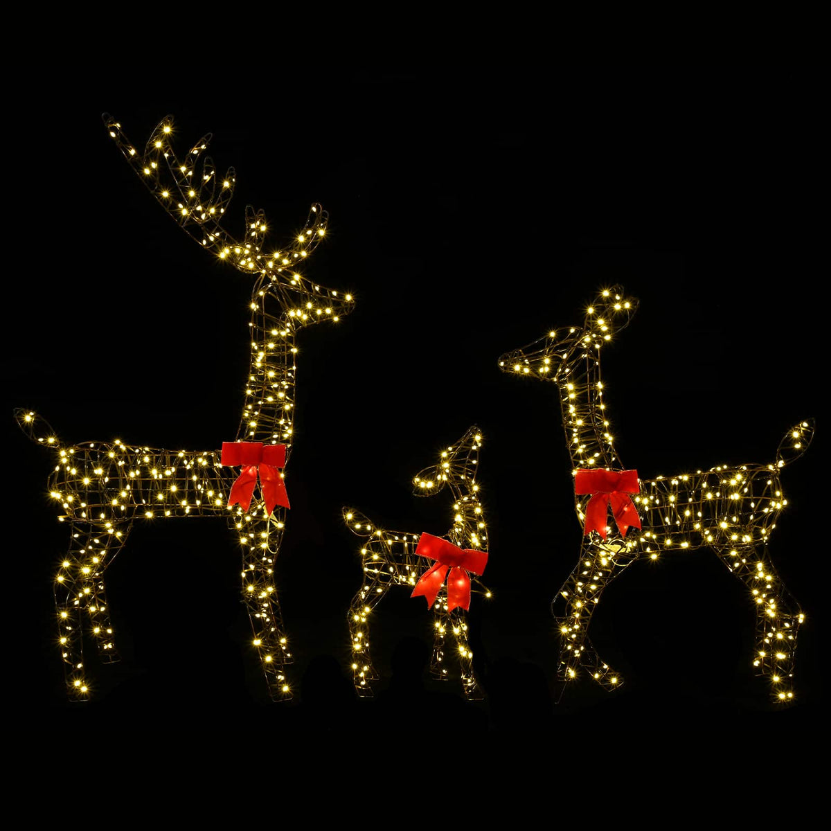 vidaXL Christmas LED Reindeer Family 700 LEDs Warm White