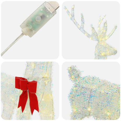 vidaXL Christmas LED Reindeer Family 300 LEDs Warm White