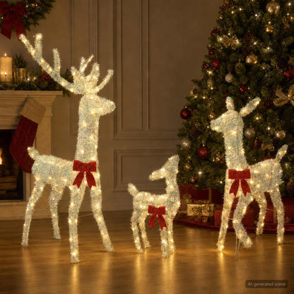 vidaXL Christmas LED Reindeer Family 300 LEDs Warm White
