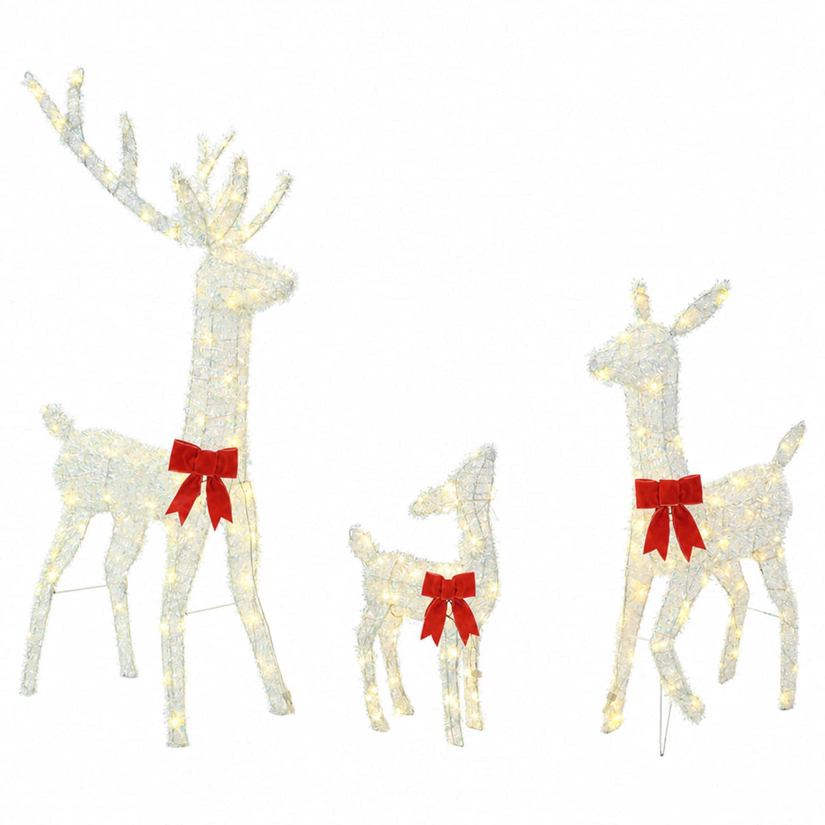 vidaXL Christmas LED Reindeer Family 300 LEDs Warm White