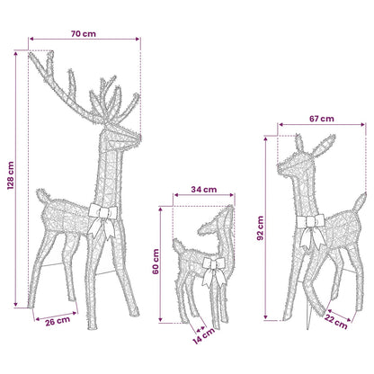 vidaXL Christmas LED Reindeer Family 300 LEDs Warm White