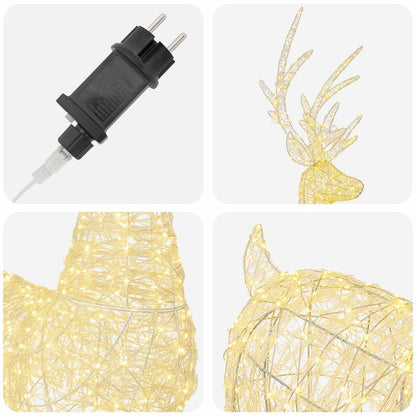 vidaXL Christmas LED Reindeer Motif Light 1000 LEDs Warm White