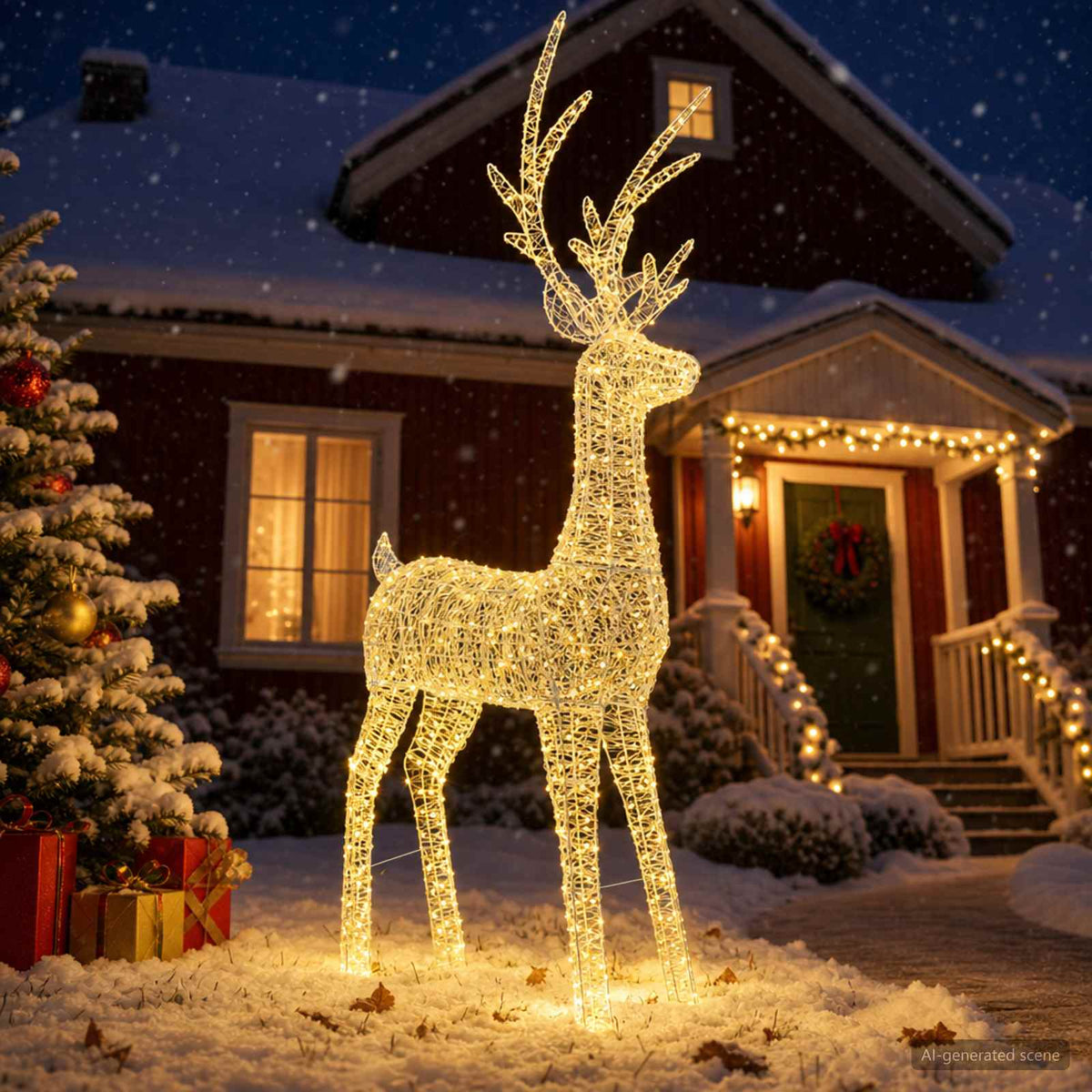 vidaXL Christmas LED Reindeer Motif Light 1000 LEDs Warm White