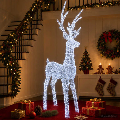 vidaXL Christmas LED Reindeer Motif Light 1000 LEDs Cold White