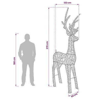 vidaXL Christmas LED Reindeer Motif Light 1000 LEDs Cold White