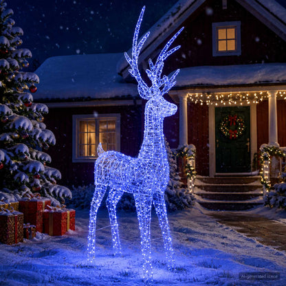 vidaXL Christmas LED Reindeer Motif Light 1000 LEDs Blue
