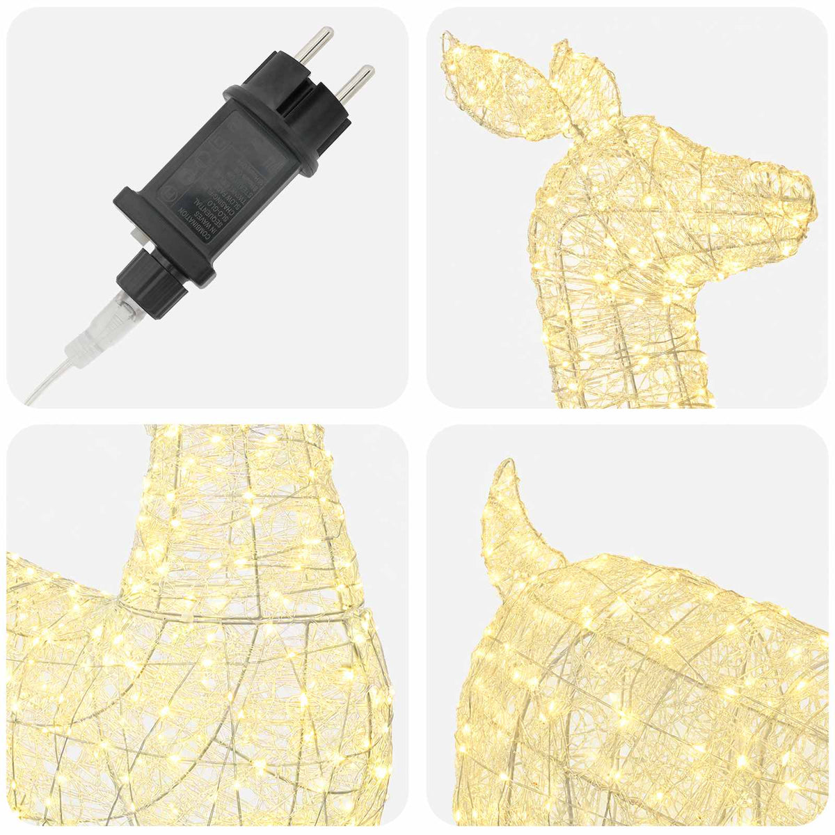 vidaXL Christmas LED Reindeer Motif Light LOVIISA 900 LEDs Warm White