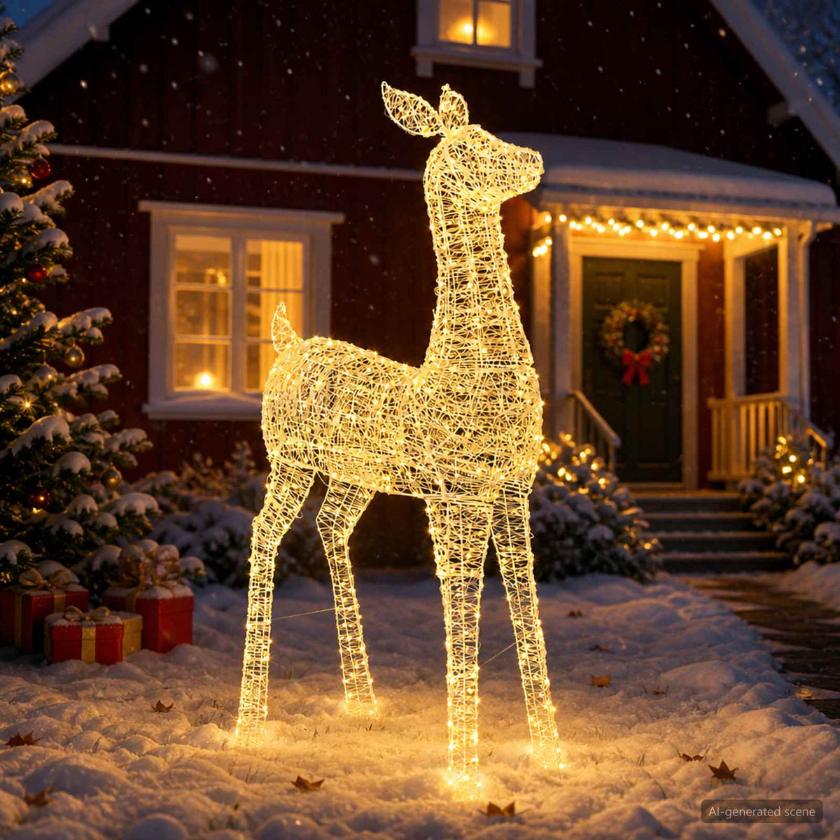 vidaXL Christmas LED Reindeer Motif Light LOVIISA 900 LEDs Warm White