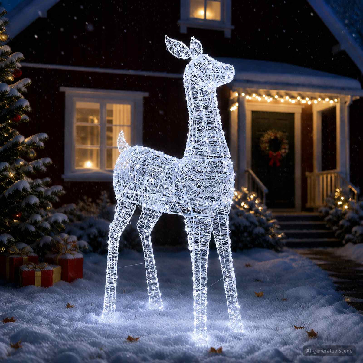 vidaXL Christmas LED Reindeer Motif Light LOVIISA 900 LEDs Cold White