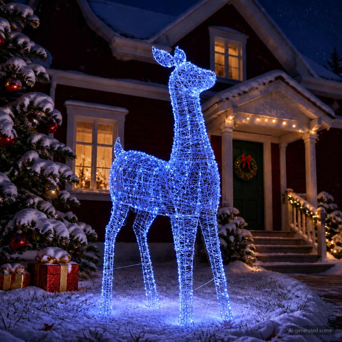 vidaXL Christmas LED Reindeer Motif Light LOVIISA 900 LEDs Blue