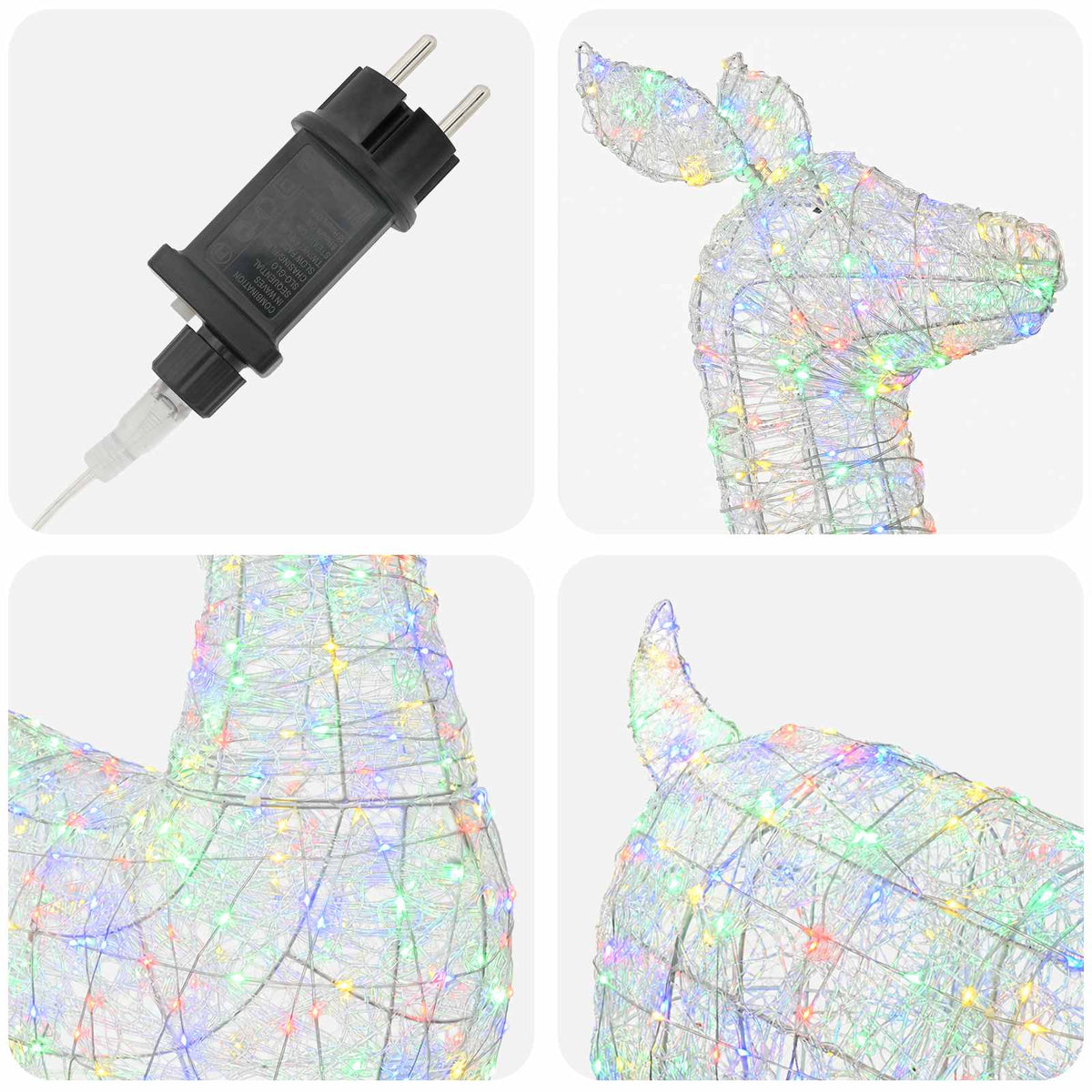 vidaXL Christmas LED Reindeer Motif Light LOVIISA 900 LEDs Multicolour