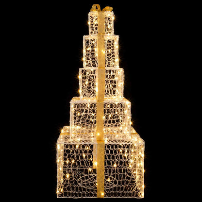 vidaXL Christmas LED Gift Box Stack 250 LEDs Warm White