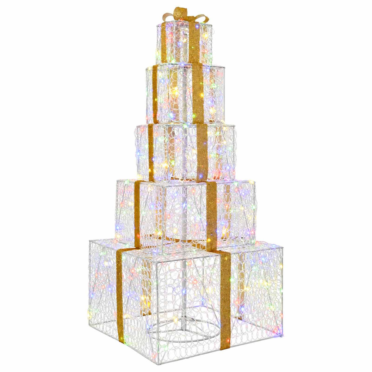 vidaXL Christmas LED Gift Box Stack 250 LEDs Multicolour