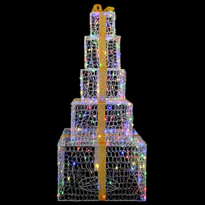 vidaXL Christmas LED Gift Box Stack 250 LEDs Multicolour